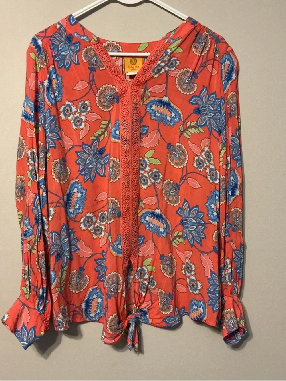 Ruby Rd. Coral Flower Top